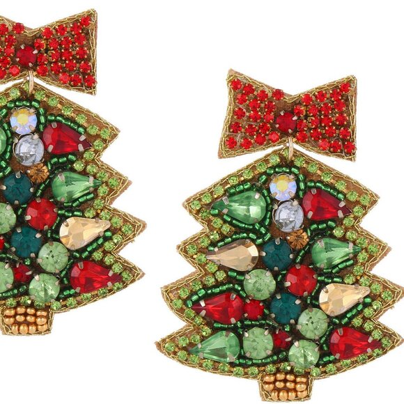 Gorgeous Sparkling Rhinestone & Jewel Christmas Earrings - Picture 2 of 2